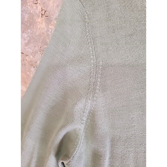 H&M Olive Lightweight Pullover High-Low Sweater Shirt Top Oversized  Medium - Picture 6 of 9